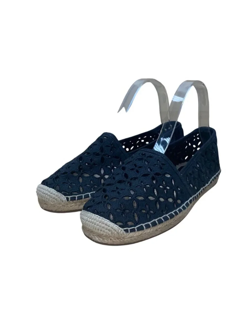 Michael Kors Women’s Navy Canvas Cut-Out Espadrille Flats Size US7.5